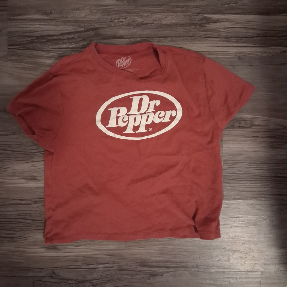 Dr Pepper Women's Short Sleeve Logo Tee in Rust Red